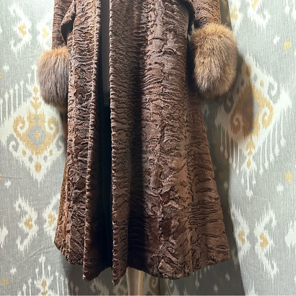 Vintage Tigre Royal of Geneva Brown Swahari Broadtail Lamb & Sable Coat - Picture 11 of 16